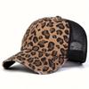 1pc Women Leopard Print Ripped Trucker Hat, Baseball Cap, Streetwear Fashion Casual Hat for Spring/Fall Outings, Travel, Beach Holiday