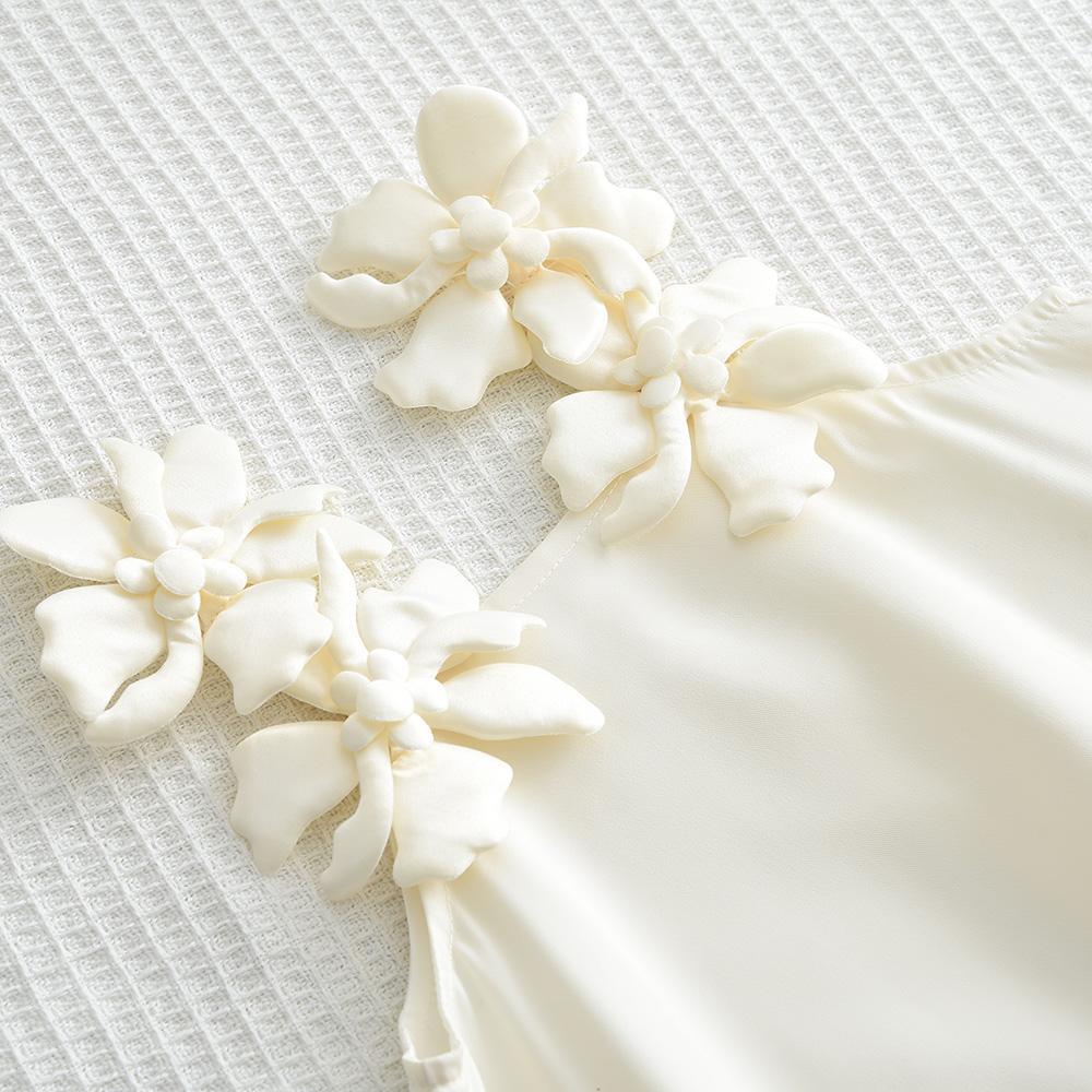 Summer Korean Version Baby Girl Casual Solid Color Dress White Decoration Fashion Temperament Princess