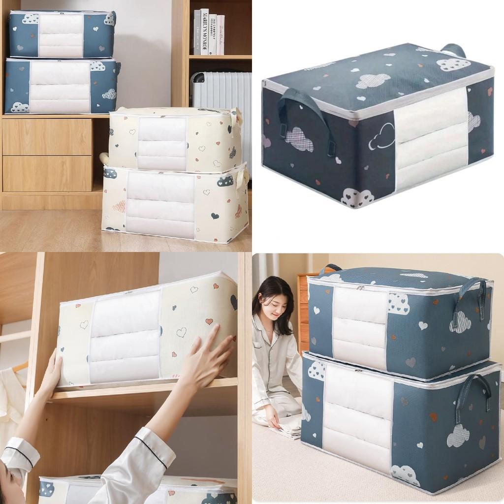 Cloud Heart Quilt Storage Bag With Clear For Bedroom Organizer And Travel Use
