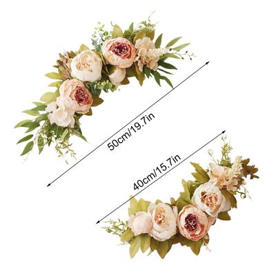 2pcs Artificial Flower Swags Wedding Arch Flower Peony Floral Swag Decor Ceremony Reception Party Table Home Decoration Red