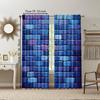 Set Of 2 Versatile Polyester Transparent Curtains Home Decoration Blue Brick Wall Use Bedrooms Living Rooms Curtain Ideal For Area