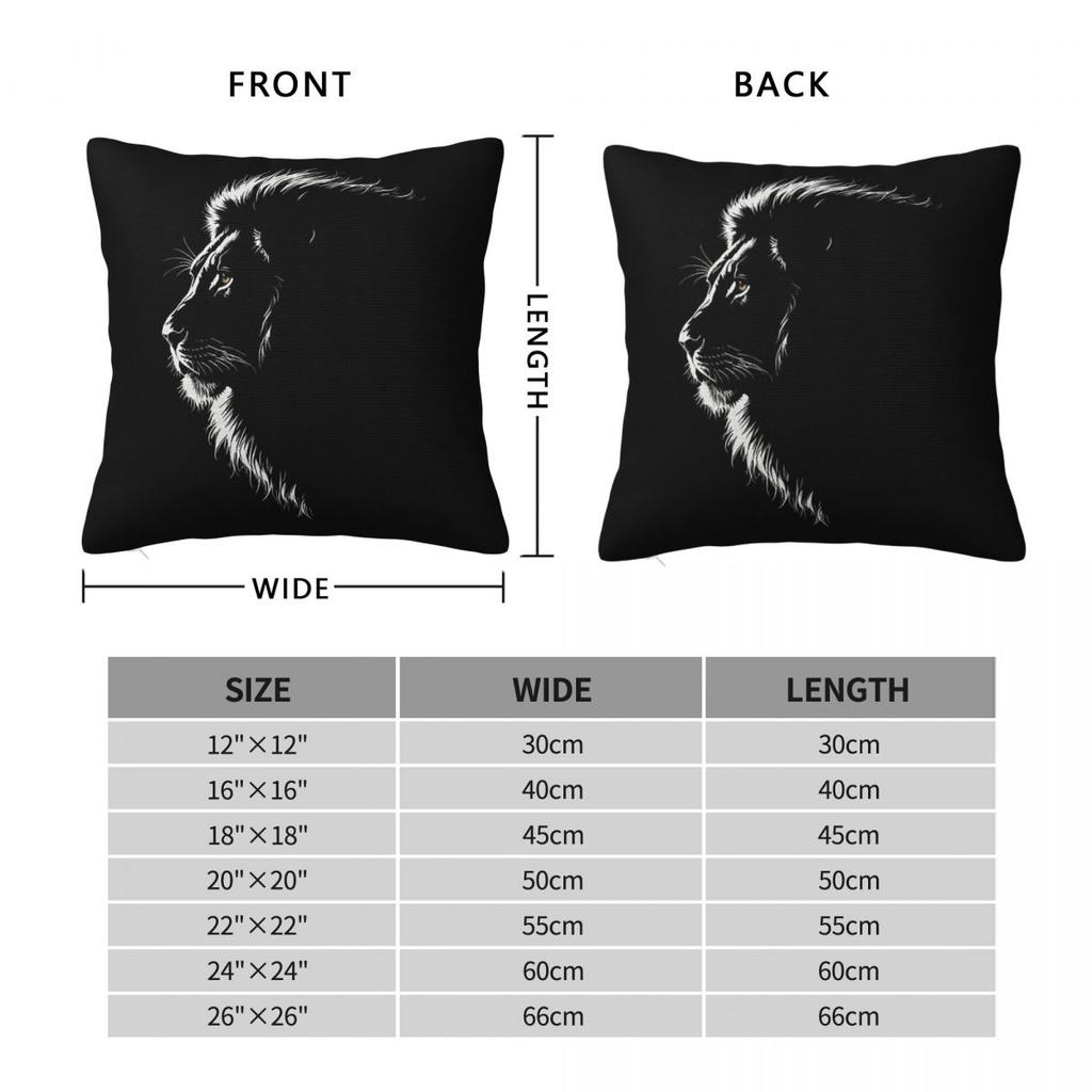 Four Animal Head Lion Tiger Black Panther And Wolf Square Pillowcase Pillow Cover Cushion Throw Pillow for Home Sofa Living Room
