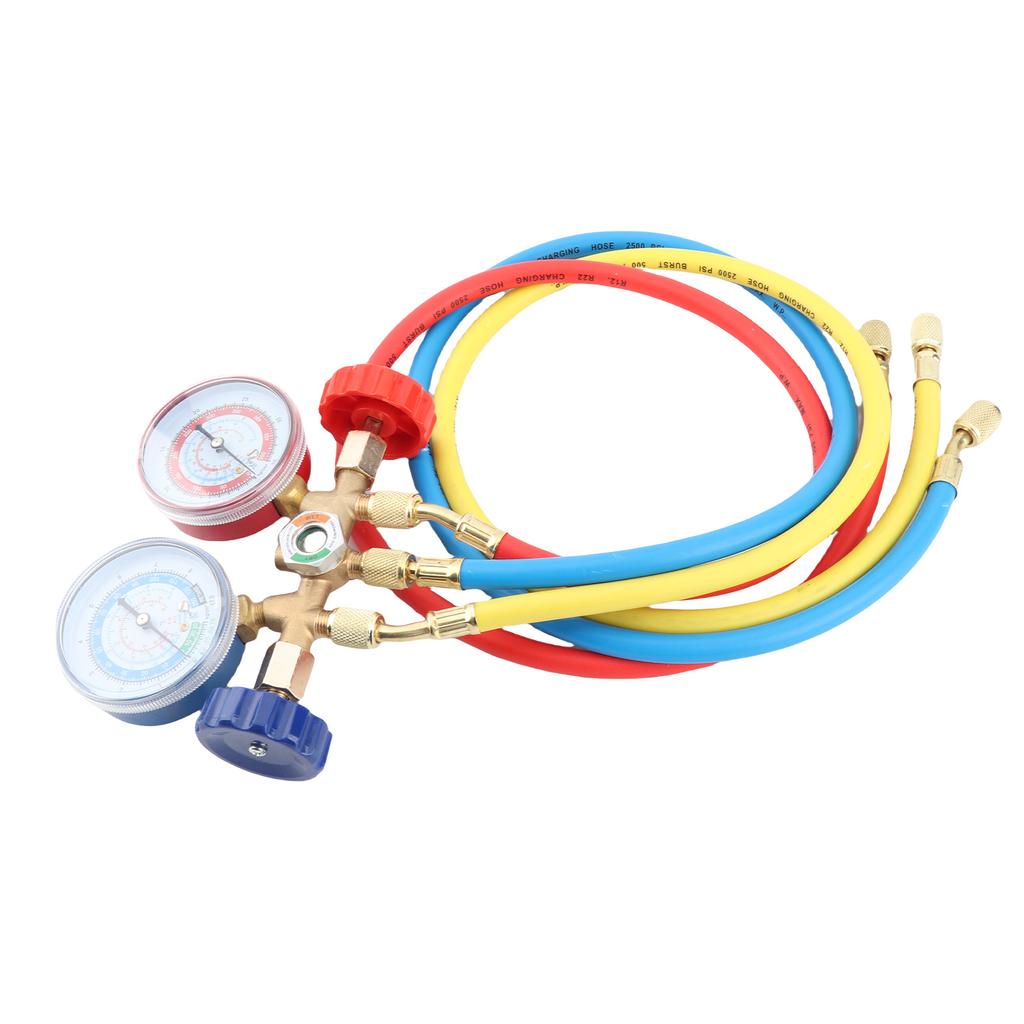 Refrigerant Manifold Gauge Air Conditioning Refrigerant Charging Hoses with Gauge for R12 R22 R404A R134A