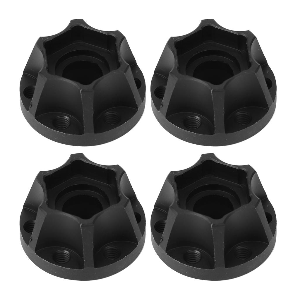 4pcs RC Car Wheel Hex Hubs Wheel Adapter Black Fit for SCX10 1Celsius10 RC Crawler 1.9inch 2.2inch Wheel