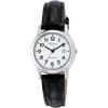 Citizen Q&Q Women's Analog Watch, Waterproof, Date Display, Leather Strap, D015-304, Black
