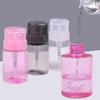 Refillable Press Bottle Pump Dispenser, Nail Polish Makeup Remover, Manicure Cleaner Container, Lockable, 100ml