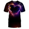 Summer New Love 3D Printed Men's and Women's Short Sleeves Loose and Slim Half Sleeve Shirt