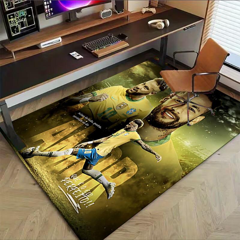 Brazilian Football Legend Carpet For Playroom Bedroom Living Room Sofa Home Decorkids Game Area Rug Nonslip Floor Mat