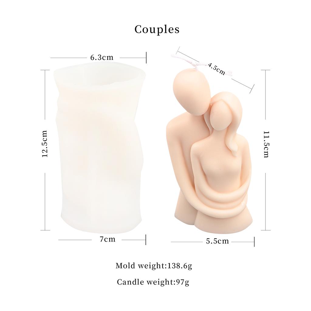 Simple Style Art Family Candle Mould Home Decoration Father Mother Children Wax Plaster Statue Making Tool Silicone Mold
