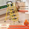 Extra Wide Folding Ladder with Handrails - Portable Indoor Step Ladder for Elderly