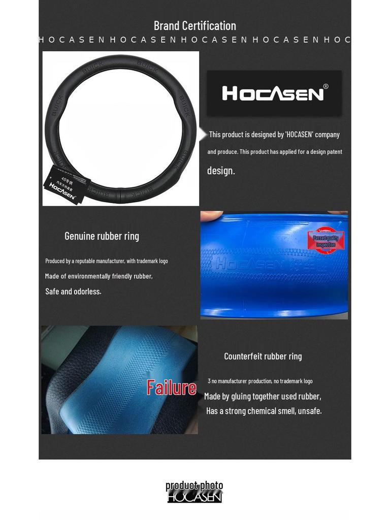 Leather Steering Wheel Cover for Buick: Compatible with Excelle, Regal, Encore, LaCrosse, Verano, GL8