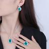 Jewelry Copper Bottom Gold-Plated Imitation Grandmother Green Light Luxury Set Pendant 1 Ring 4 * 16 Earrings 12 * 14