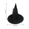 Halloween Party Witch Hats Lace Sequins Ruffled Sheer Pointed Hat Cosplay Accessory Unique Witch Hat