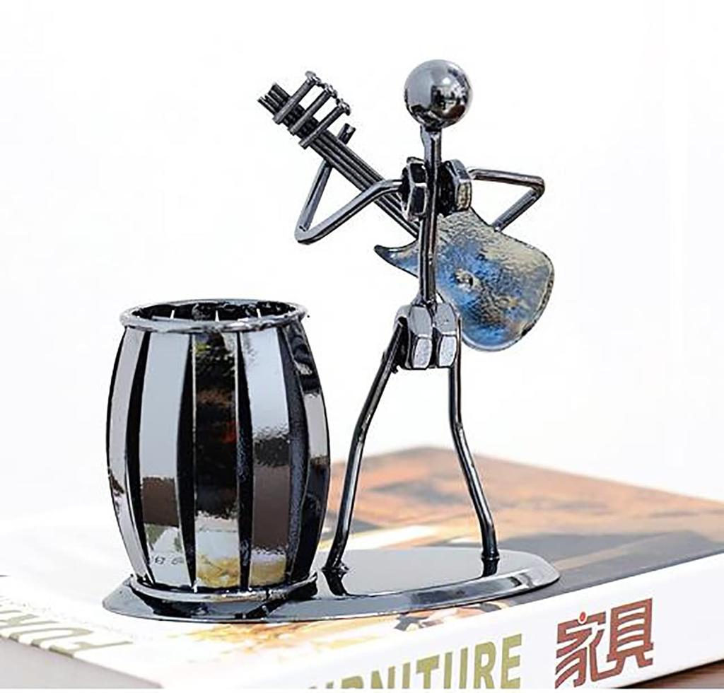Umely Pen Holder, DeskTabletop Storage, Fun Accessory Storage, FluteAccordion, Set of 2 (Guitar & Bass)