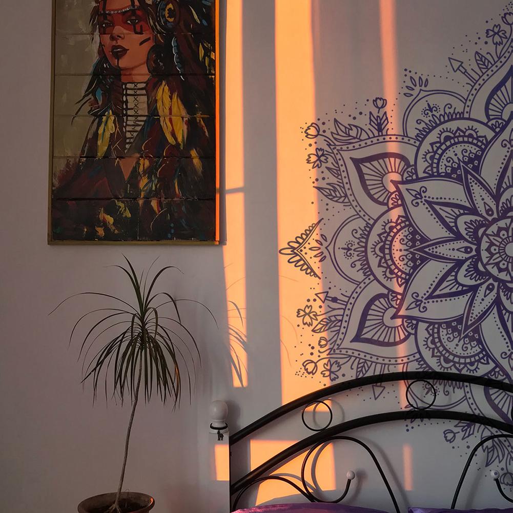 Lotus Wall Sticker Boho Mandala Flower Removable Wall Decals For Living Room Bedroom Tv Wall Decoration
