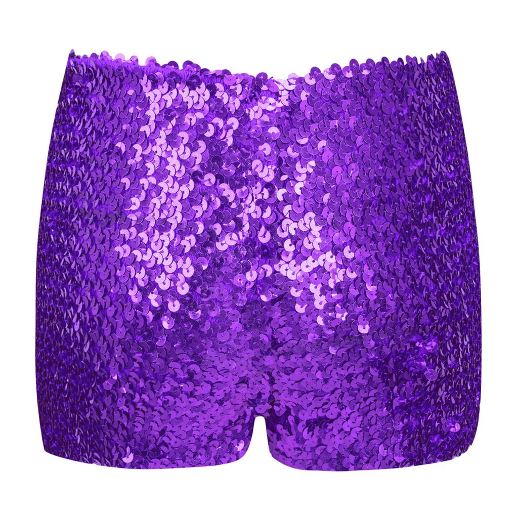 Jenter Dans Kort Gymnastikk Athletic Shorts Sparkle Glitter Tumbling Bottoms
