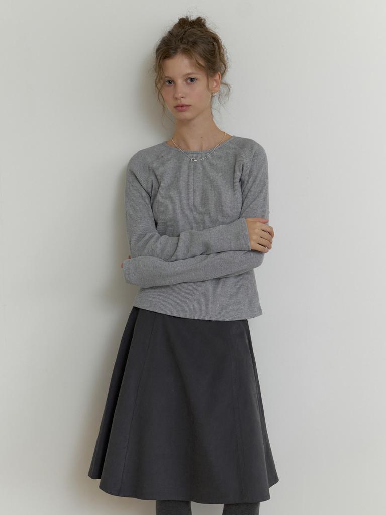Deomiteun [4Th] Raglan Waffle T-Shirt (Gray)