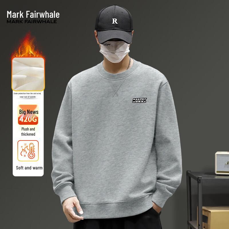 Mark Fairwhale Men's Heavyweight Fleece-Lined Round Neck Sweatshirt