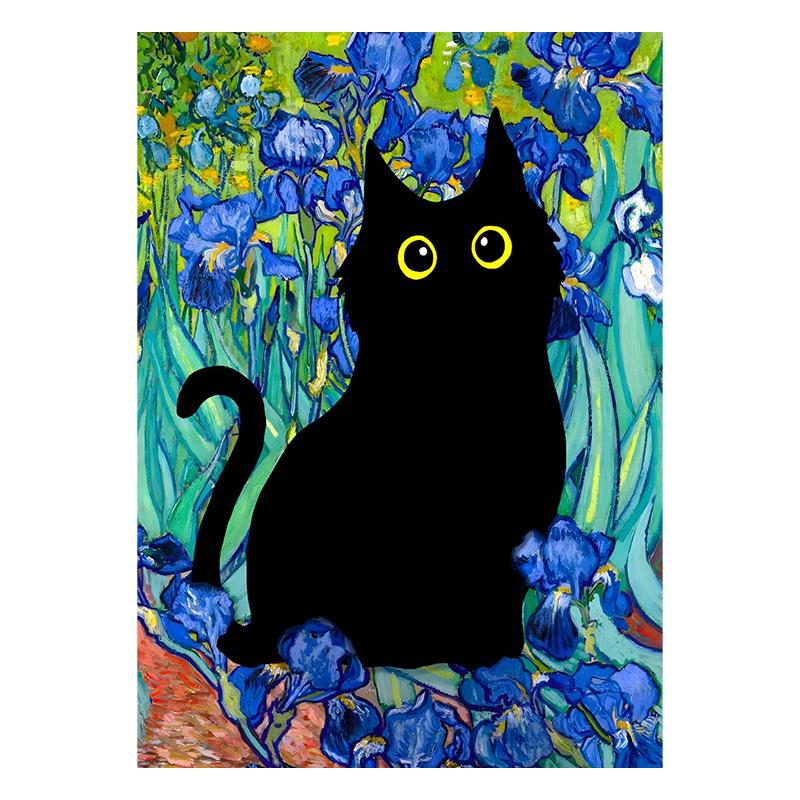 Van Gogh Black Cat Sunflowers Funny Art Matisse Monet Canvas Painting Posters And Prints Wall Pictures For Living Room Decor