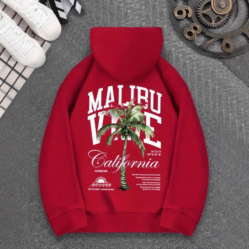 Men's Coconut Tree Print Hooded Sweatshirt