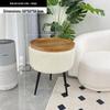 Stylish Compact Storage Combo: Round Coffee Table & Sofa Side Table Set