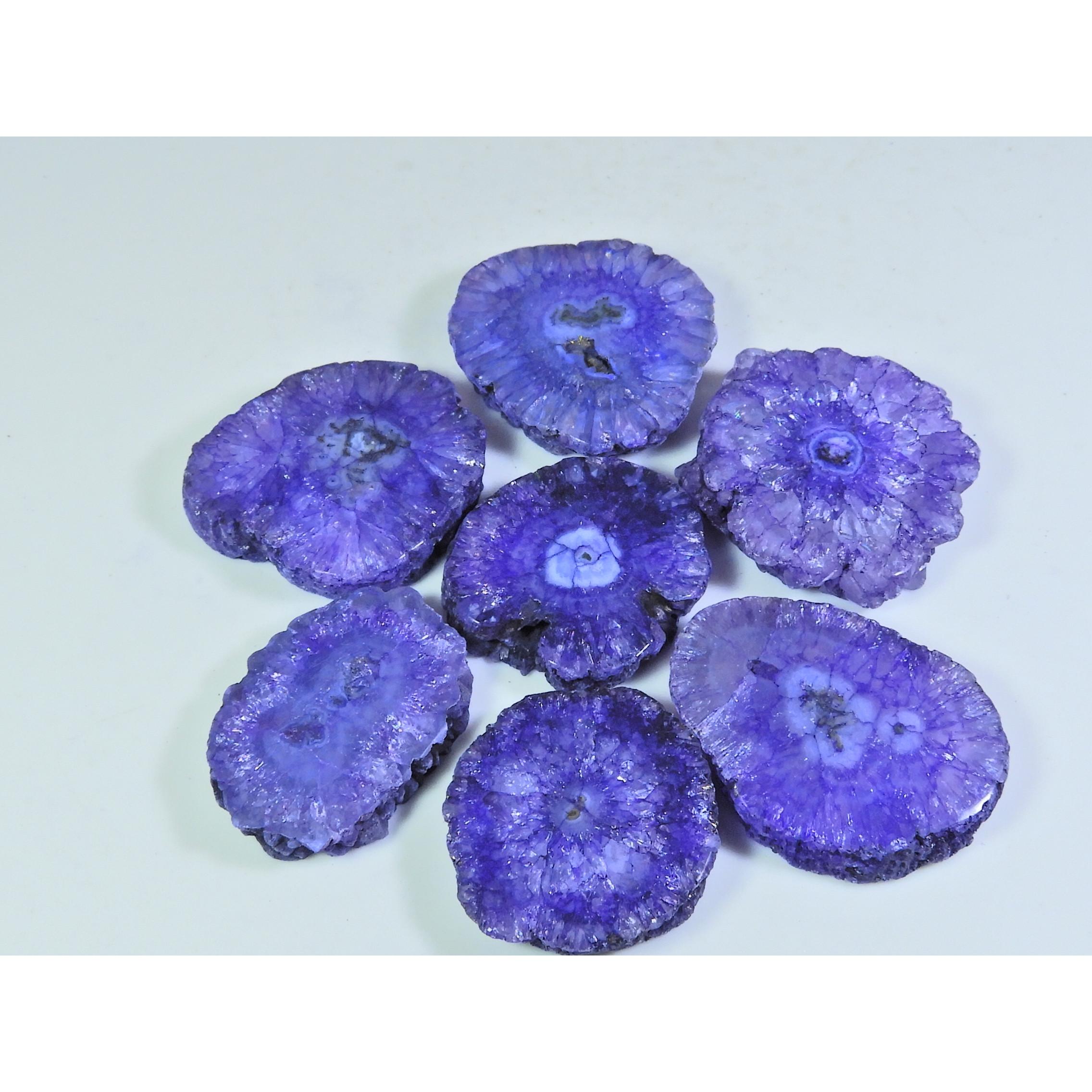 

350Cts. Dyed Solar Druzy Agate Mix Shape Cabochon Loose Gemstone 07Pcs Lot A-698