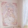 VIKAMA 2026 AnimeStyle Wall Hanging  PinkGold Lace Angel Girl Dove Arch Wall Decor  Cute Bedroom Dorm Home Decor