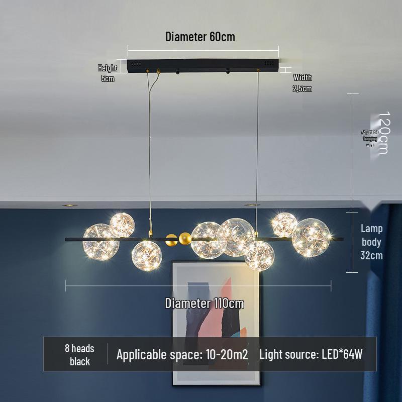 Nordic Starry Sky Modern Chandelier: Magic Bean Bubble Light for Living Room and Bedroom