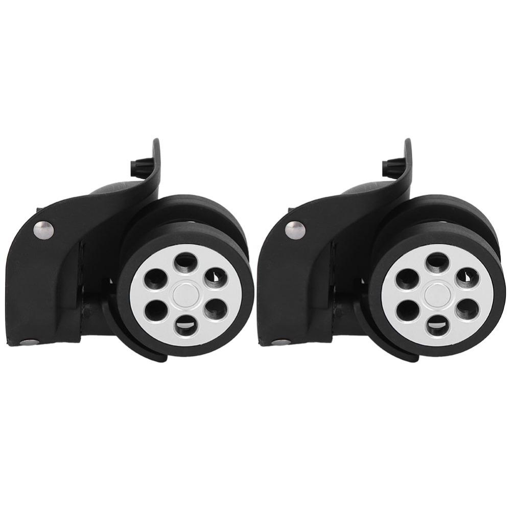 1 Pair Durable Mute Trolley Case Wheels Easy Installation Black Universal Casters Suitcase Caster Outdoor Supplies