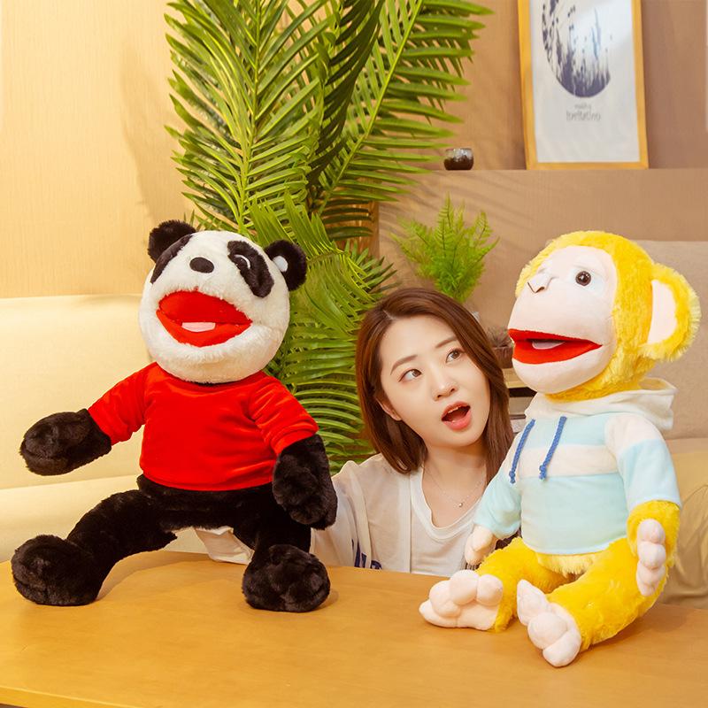 60 cm Große Weiche Puppe Niedlichen Tier Handpuppe Kinder Theater Performance Requisiten Gruselige Puppe Dinosaurier Panda Plüsch Spielzeug Kinder geschenk