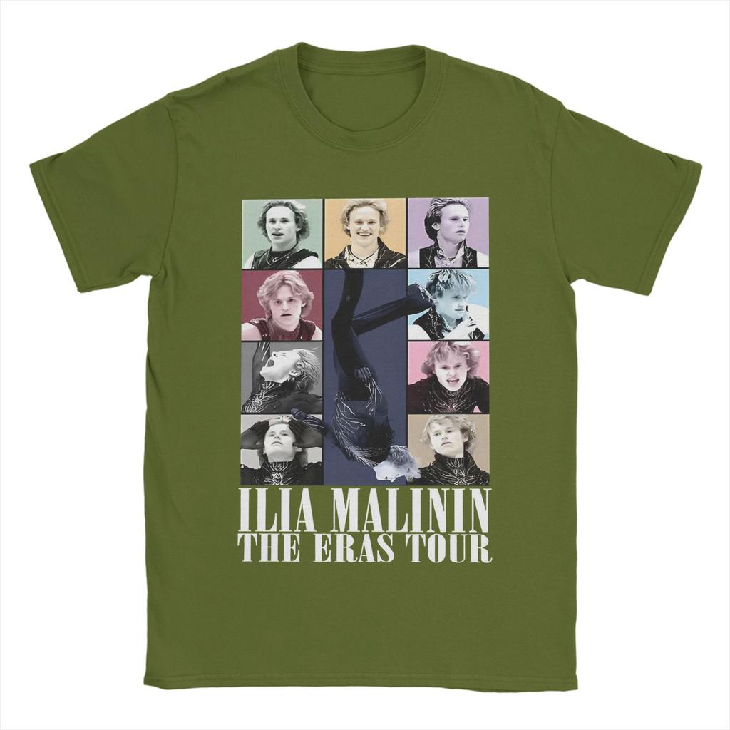 Unisex TShirts Ilia Malinin Quad Jump Vintage Pure Cotton Tees Short Sleeve Figure Skating T Shirt Round Collar Clothing Plus Size