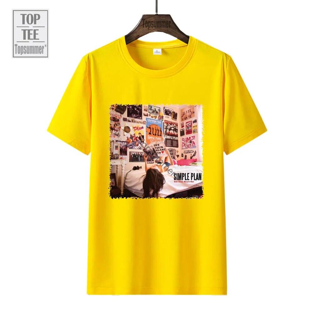 Ge allt! Album T-shirt Simple Plan Turné T-shirt Tonåringar Sommarmode Oversized T-shirts Pojke Flicka Grafiska Tryck T-shirts
