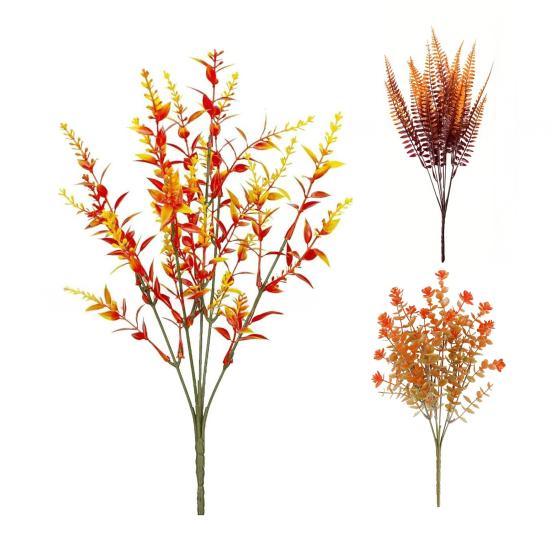Autumn Artificial Flowers Outdoor Fake Plants UV Resistant Faux Flower In Bulk for Hanging Planters Porch Garden Vase Window Box