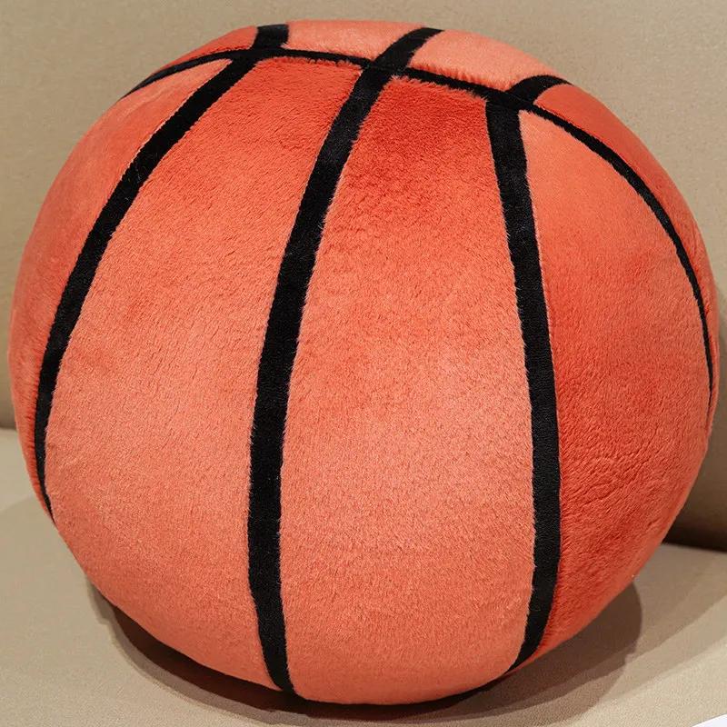 High Quality Basketball Plush Cushion Realistic Sports Ball Shaped Stuffed Pillow Soft Fluffy Throw Pillow For Home Decor Gifts