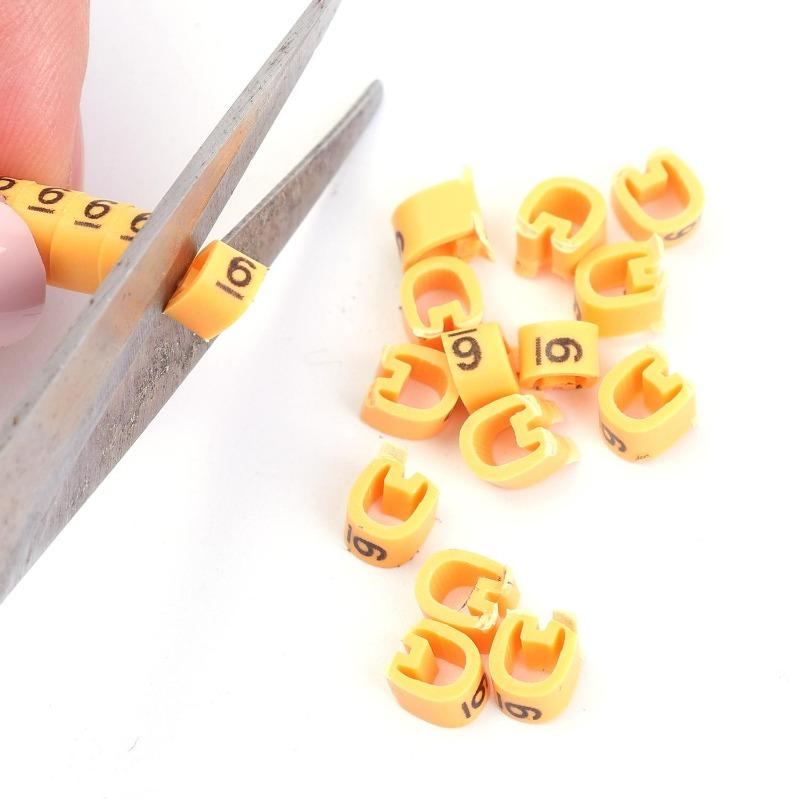 2000/500x Cable Wire Marker 0 To 9 for Cable Size Waterproof Insulation Colorful Number Tube Label Markers Marking Label Sleeves