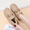 Winter New Fashion Warm Casual Soft-soled Cotton Shoes Women's Leather Waterproof Velvet Thickened Doudou Shoes