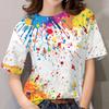 Women's Rainbow Pattern T-shirt Graffiti T-shirt