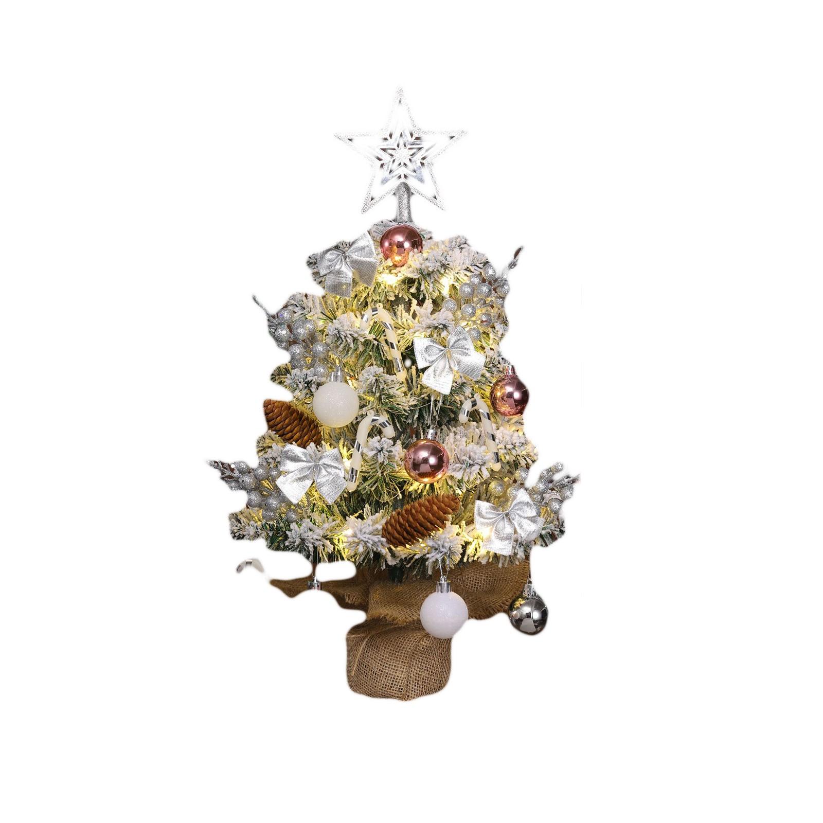 

Настольная 45-сантиметровая рождественская елка - Вязаная и светящаяся рождественская елка, подарочная упаковка и декоративные элементы в комплекте для самостоятельного изготовления рождественской елки One Size серебряный