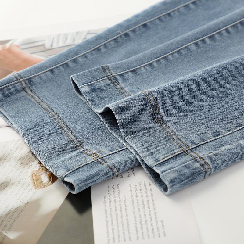 Dámské džíny s vysokým pasem, zeštíhlující, volné, s širokými nohavicemi - Nový trendy jarní a podzimní styl