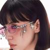 Y2K Lolita Eyeglasses Sweet Spicy Girl Fashion Diamond Small Frame Elliptical Glasses COS Accessories