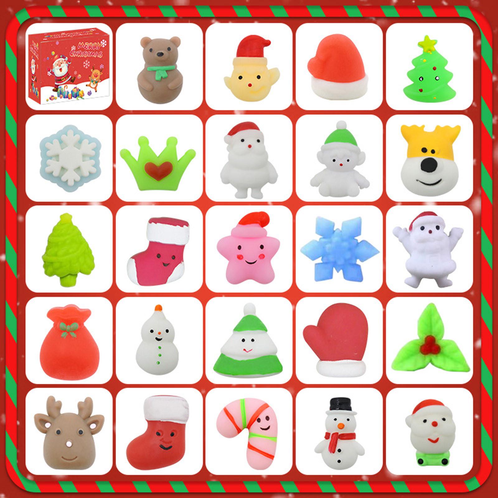 

Advent Calendar 2025 Kids Soft Christmas 24 Days Advent Countdown Calendar Unusual Christmas Themed Mochi Toy Soft Rubber One Size красный