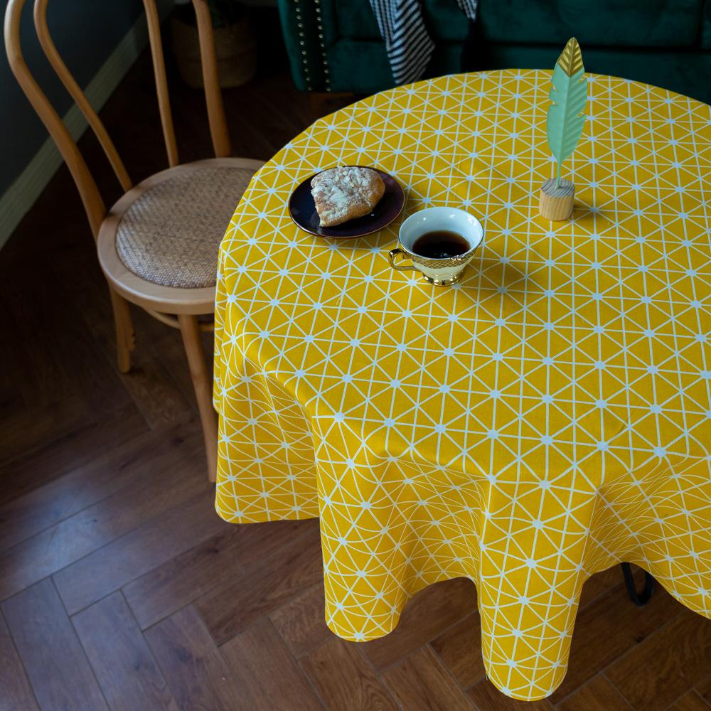 Restaurant Round Tablecloth Cotton And Linen Tables And Chairs Hotel Fabric Dustproof Desktop Decoration