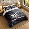 3-teiliges Bettwäsche-Set mit individuellem Namen/Text, 1 Spannbettlaken, 2 Kissenbezüge, Heim-Bettdekoration, Athletic Bilbao FC