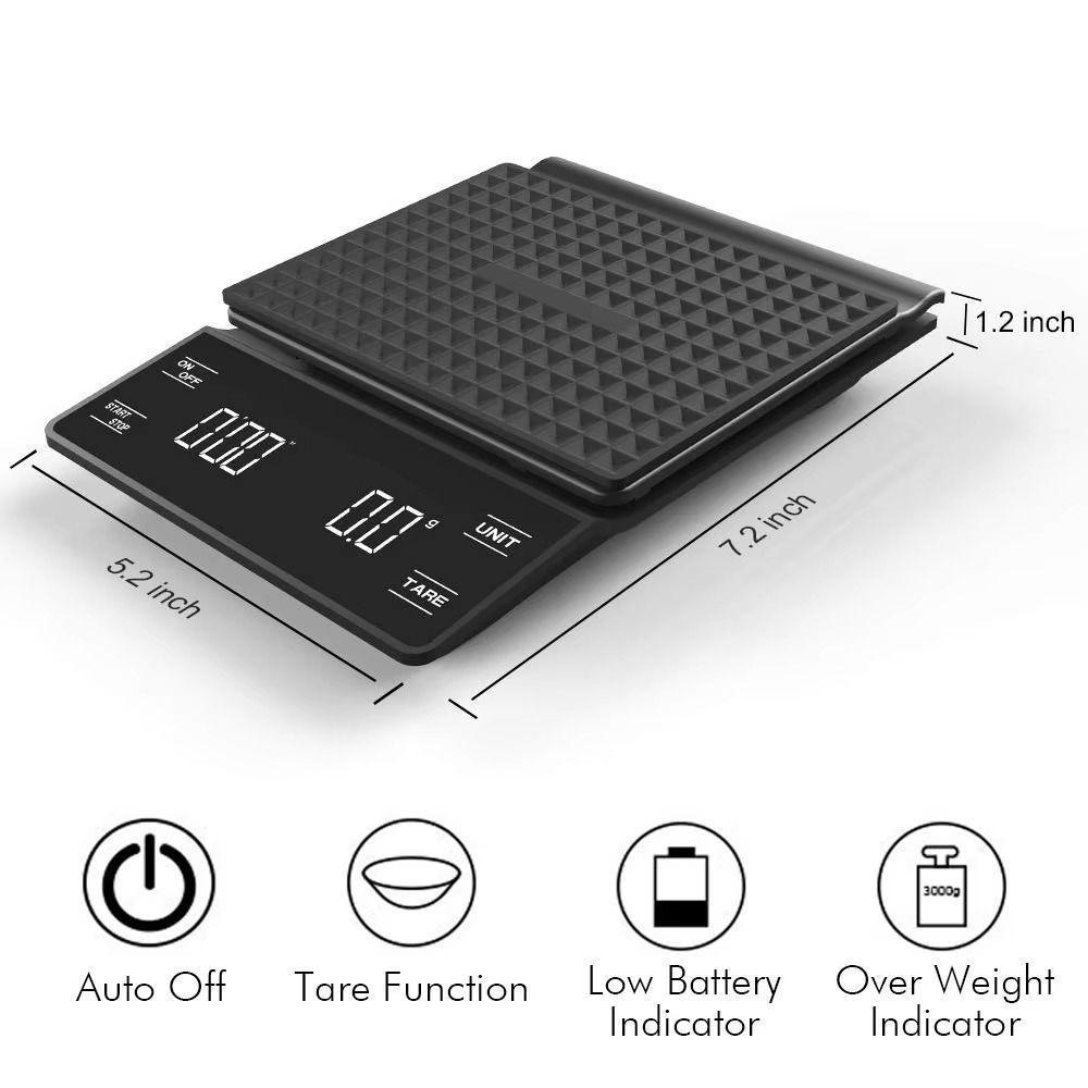 LCD Electronic Balance High Precision Coffee Scale Multifunction Digital Kitchen Weight  Kitchen