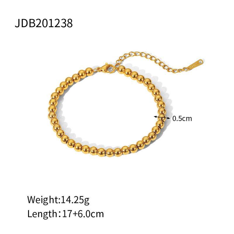 

European and American Ins-Style Jewelry Titanium Steel Rhinestone Zircon Gold Simple Stackable Bracelet Plated with 18K Gold That Does Not Fade Jdb 201238