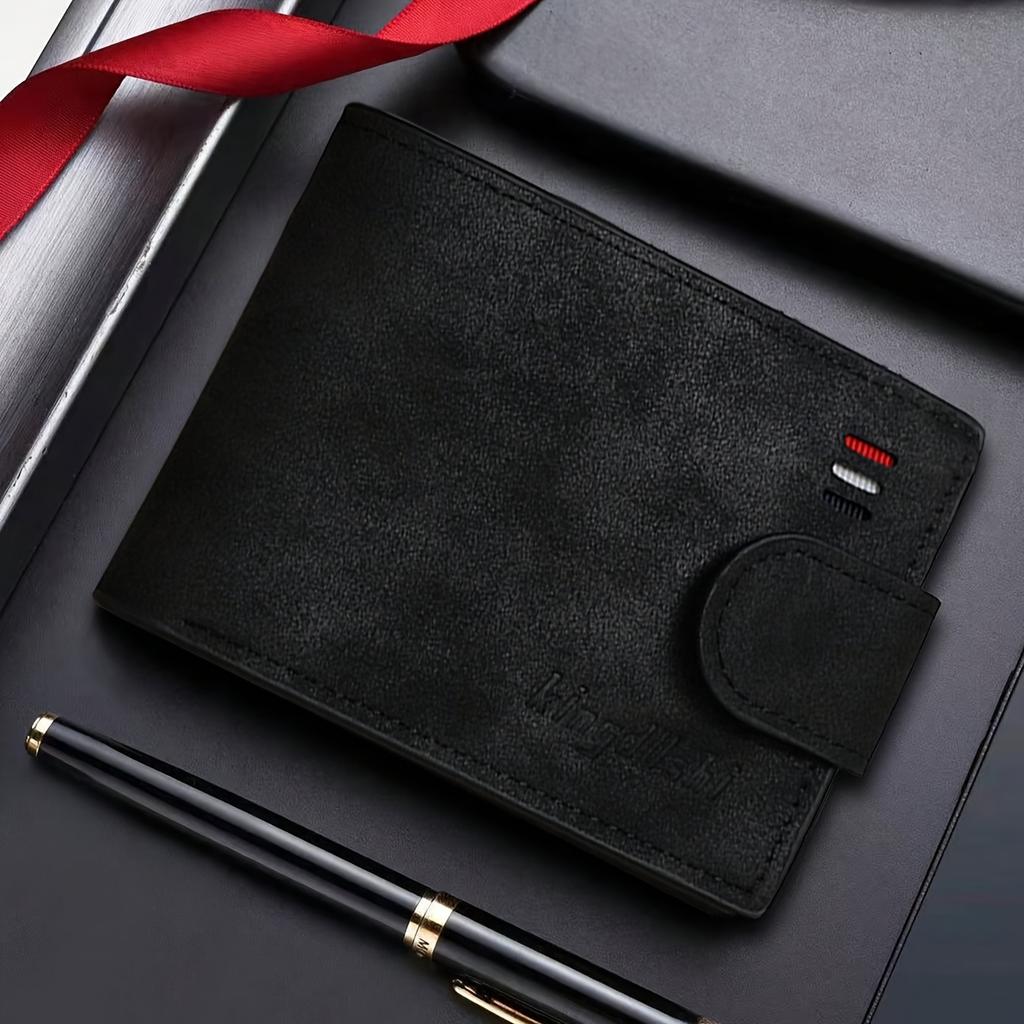 Herren Glamouröses Business Portemonnaie, Kunstleder, Bifold mit Kartenfächern und Ausweisfach