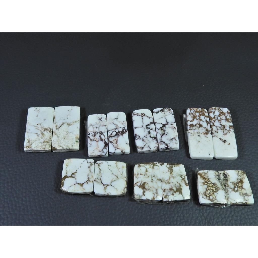 248Cts. Natural Wild horse Jasper Octagon Cabochon Loose Gemstone 7Pair Lot C-1463