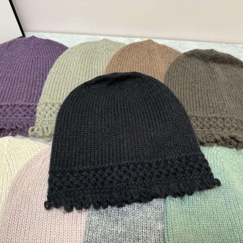 New Fashionable Tassel Edged Knitted Hat for Women  Versatile Face Showing Small Woolen Cold Hat  Korean Style Trendy Hat