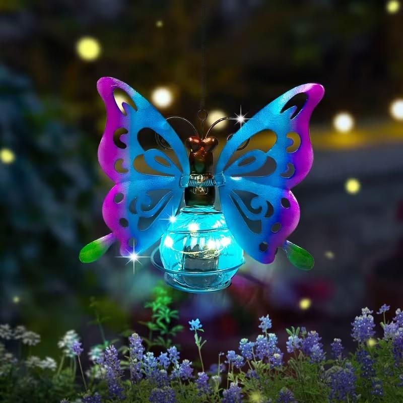 Hanging Solar Lights for Home Garden Decorative Lights Butterfly Pendant Lights Solar Lights for Lawns, Tree Branches, and Porches 1PC синий