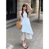 White Vest Skirt Women's Summer 2026 New French Loose Design Medium and Long Irregular Suspender Dress